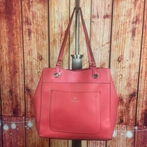 Nanette Lepore Hot Pink Shoulder Tote Bag Vegan Leather Great Color! SEE PICS